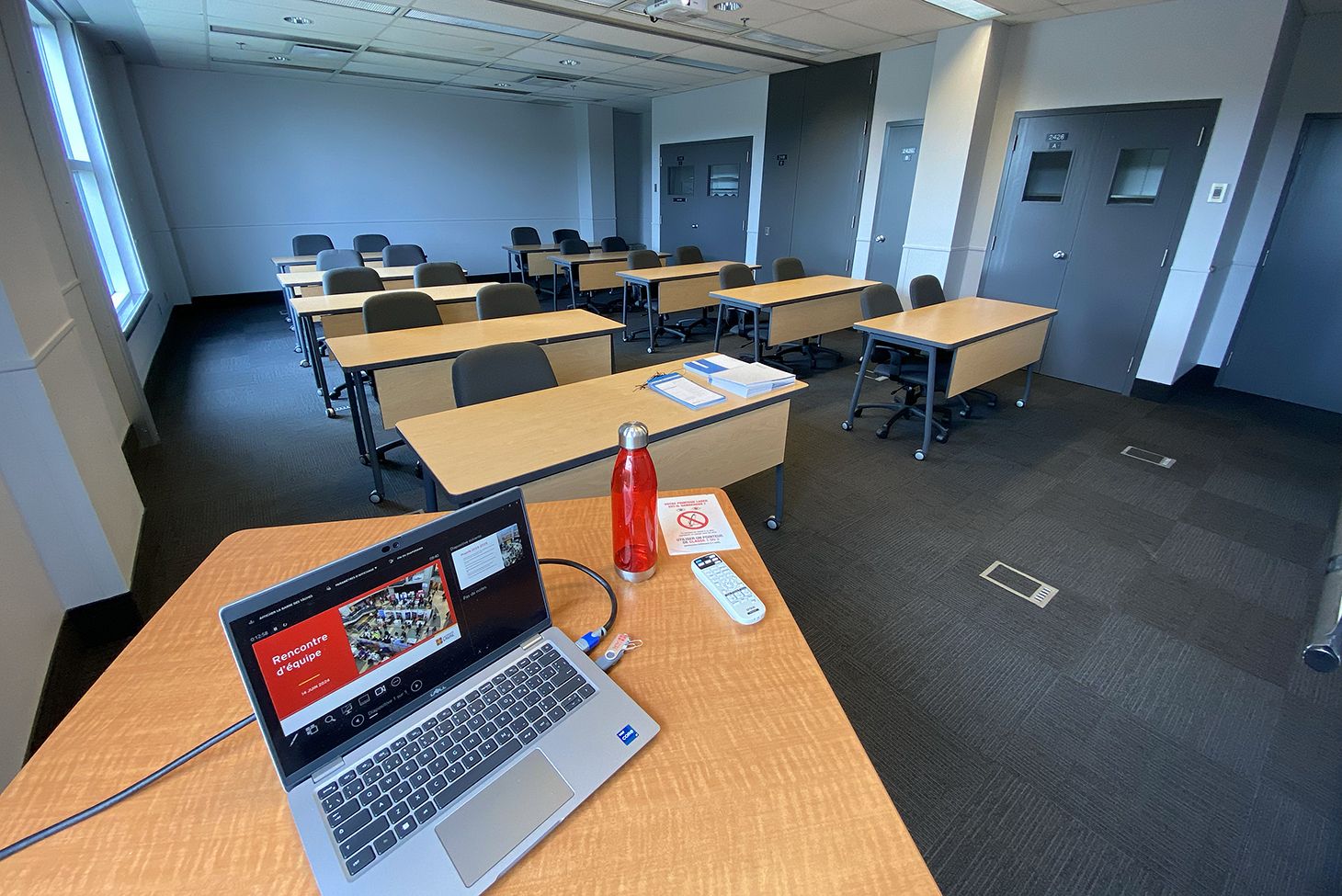 vue de la salle pour la personne qui anime